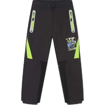 ZATEPLENÉ SOFTSHELLOVÉ KALHOTY S DINOSAURY Barva: Tmavě šedé, Velikost: 128