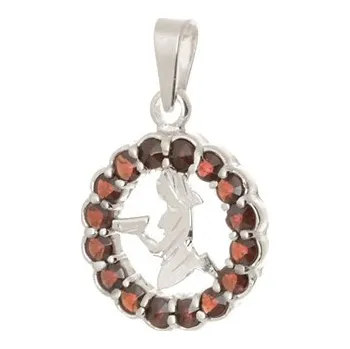 Přívěsek Stříbrný přívěšek znamení panna s granáty STRZ1215PANF + dárek zdarma