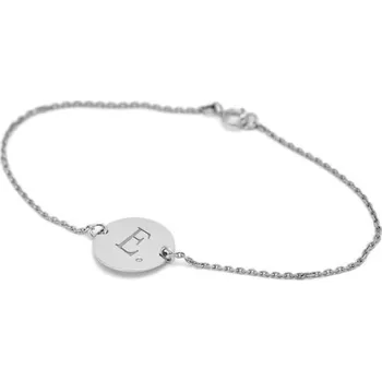Náramek Platinový náramek s diamantem a s gravírem písmene Dian