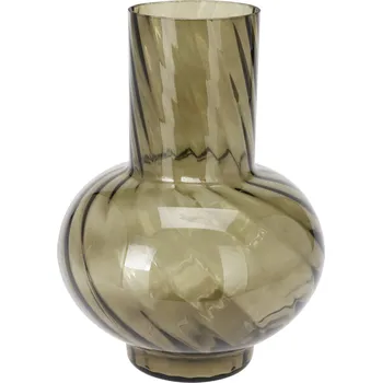 Váza H&L Skleněná váza 23 x17cm, tmavě zelená