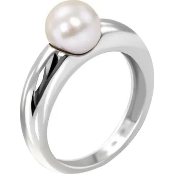 Prsten Zlatý prsten s 8mm bílou perlou Racel