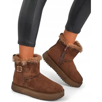 Dámská zimní obuv Hnědé dámské boty ve stylu sněhulí Winter Crest 39