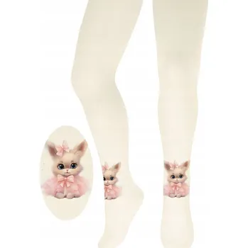 Milusie dětské bílé punčocháče polyamidové, velikost 128