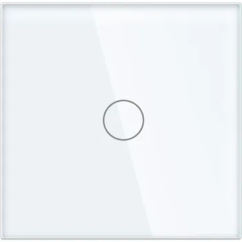 vypínač SKLENĚNÝ PANEL 86mm PRO DOTYKOVÉ SPÍNAČE SVĚTLA 1-GANG BÍLÝ
