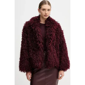 Dámský kabát Sandro Ferrone S31YBFPONGO burgundské 93X, vel. M