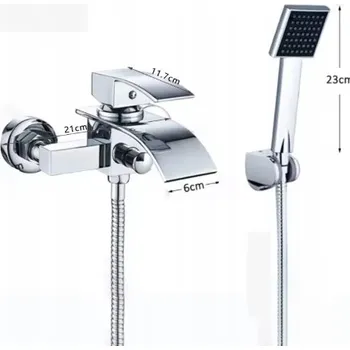 Vodovodní baterie Nástěnná vanová baterie Rozin chromová stříbrná