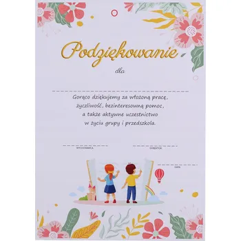 Diplom A4 poděkování rodičům-dětem Kolektivní práce