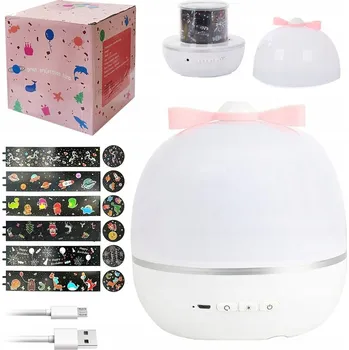 Noční světlo NOČNÍ LAMPA PRO DĚTI PROJEKTOR NOČNÍ OBLOHY OBLOHY 2V1 LED OTOČNÁ O 360° USB