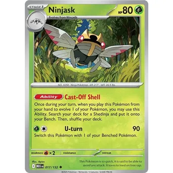 Sběratelská karetní hra Ninjask 017/132 - Mega Evolution Typ karty: Non-Holo