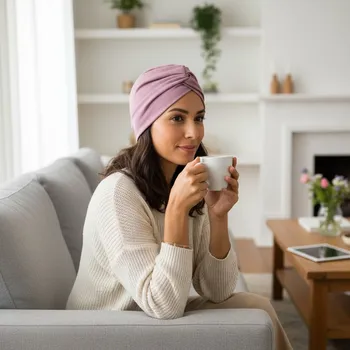 Ebbie Bavlněný turban-style - LILA Velikost: 54