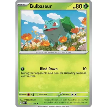Sběratelská karetní hra Bulbasaur 001/132 - Mega Evolution Typ karty: Reverse Holo