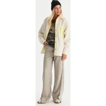 Dámská mikina Roxy Fleecová mikina Chloe Kim Polar Shacket ERJPF03231 Écru Regular Fit XS