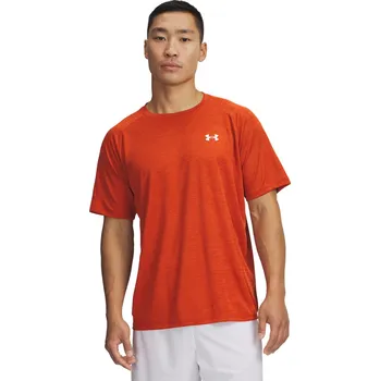 Pánské oblečení Pánské tričko Under Armour Tech Textured SS velikost 3XL orange base