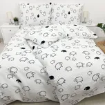 Francouzské krepové povlečení OVEČKY Zapínání: knoflík, Velikost polštáře: 2x70x90, Velikost přikrývky: 200x240