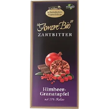 Čokoláda Hořká čokoláda s malinami a granátovým jablkem100g BIO LIEBHART'S