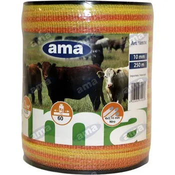 Ohradník 40mm vodivá páska, délka 200 m, žluto-oranžová