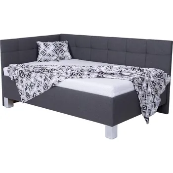 Postel Čalouněná postel s úložným prostorem bez matrace MARIA PETITE 120x200 cm šedá