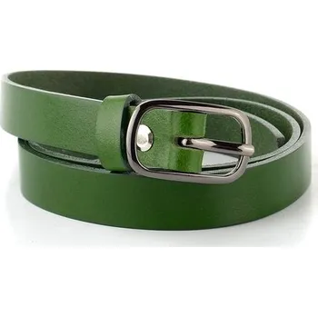 Opasek Dámský kožený opasek zelený se sponou v šedé barvě 203-31 - 100 | P699822