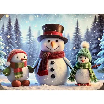 prostírání VÁNOČNÍ PROSTÍRÁNÍ NA STŮL S MOTIVEM Mikuláš A SNĚHULÁKA