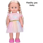 Wiky Chodící panenka Eliška 41cm - růžové šaty