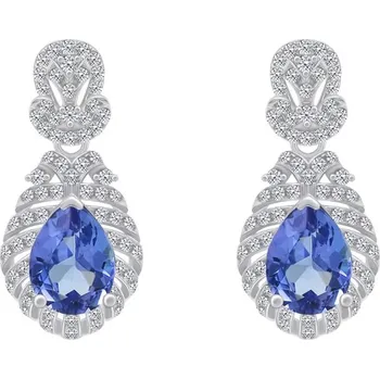 Náušnice Zlaté náušnice s tanzanity a diamanty Fujita