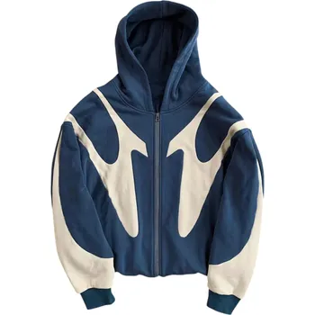 Dámská mikina Dámská mikina na zip s kapucí Jednoduchý vzor Moderní mikina z měkkého polyesteru Pohodlný volnočasový styl v různých barvách modrá XXL