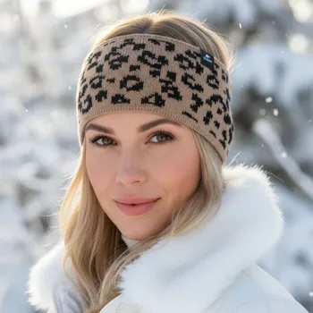 Čelenka Zimní čelenka EISBÄR Banto STB Leopard Hnědá