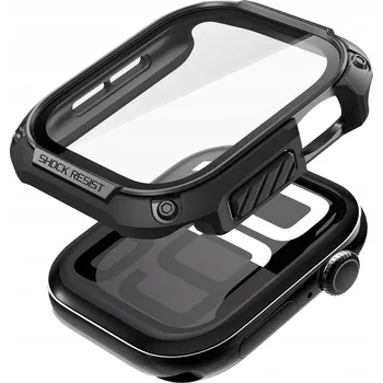 Pouzdro na mobilní telefon Pouzdro 360° + sklo SPIGEN Tough Armor černé pro Apple Watch series 10 46 mm