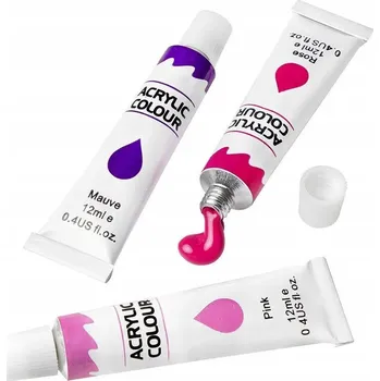 Vodová barva Velká Sada Akrylových Barev 24 Easy pro Výtvarné Práce Intenzivní