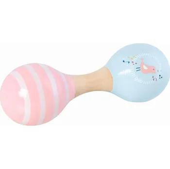 Dřevěná hračka Goki dvojitý maracas s ptáčkem