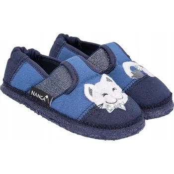 Dívčí bačkory Bavlněné Papuče Nanga modré barefoot R28