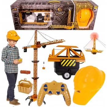 autíčko Jeřáb na dálkové ovládání Stator žlutý 128 cm se zvukem a světlem