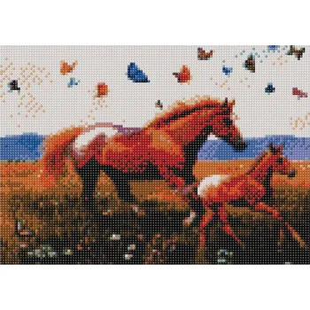 Obraz Diamantová mozaika 5D - Koně 40x30 cm