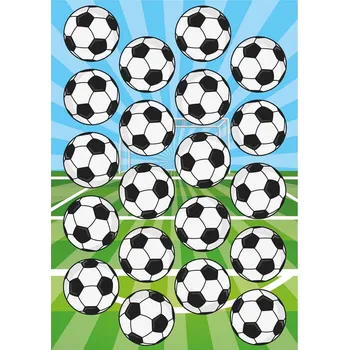 Jedlá dekorace na dort Fondánový papír předvyražený na cupcake fotbal - Dekora