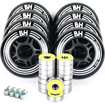 Kolečko k in-line bruslím BH Black 72mm 82A 8 ks + ABEC9 16 ks + spacery