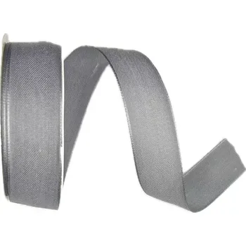 Stuha Stuha látková tkaná CHANCE GRAY šedá 25mm x 2m (10,-Kč/m) (Šedá tkaná stuha, bavlněná, okraje zpevněné tkaním)