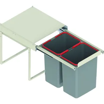 Odpadkový koš REJS odpadkový koš JC607 450 mm za dvířka 2 x 20l šedý