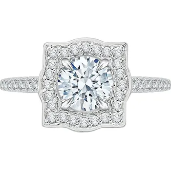 Šperk Extravagantní zásnubní diamantový prsten v halo stylu Olva