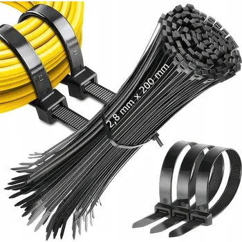 Stahovací páska KABELOVÉ UPÍNACÍ PÁSKY STAHOVACÍ PÁSKY ČERNÉ 2,8 x 200