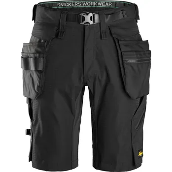 montérky Pracovní kraťasy FlexiWork s odnímatelnými kapsami černé Snickers Workwear Velikost: 52