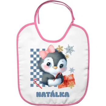 Bryndák s potiskem Roztomilý tučňáček holčička s upravitelným jménem dětské