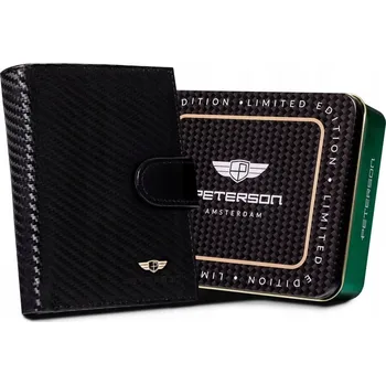 Peněženka Peterson pánská peněženka z pravé kůže černá - muž