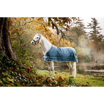 Deka pro koně HORSEWARE Liner k dekám Eco Horseware, 100 g, teal eco print/grey Délka zad: 145 cm