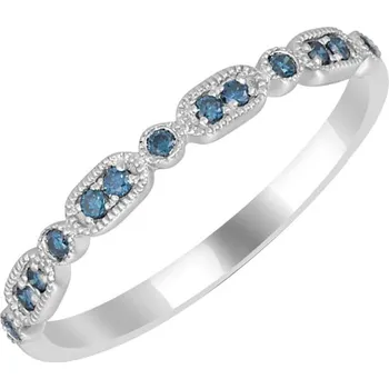 Prsten Zlatý eternity prsten s modrými diamanty Liam