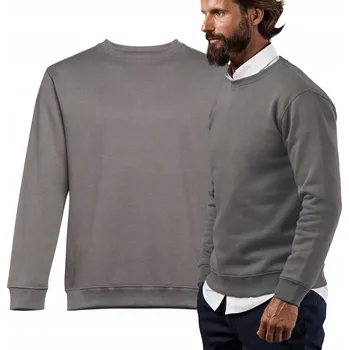 Pánská mikina Tepláková MIKINA basic unisex dámská pánská bez kapuce pro potisk šedá S