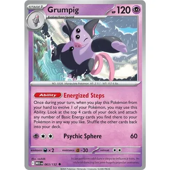 Sběratelská karetní hra Grumpig 063/132 - Mega Evolution Typ karty: Non-Holo