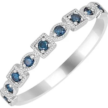 Prsten Zlatý eternity prsten s modrými diamanty Sanel