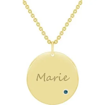 Přívěsek Zlatý přívěsek s modrým diamantem a gravírem dle vaší volby Cassius