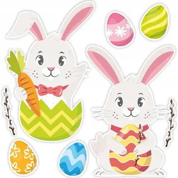 Velikonoční dekorace VELIKONOČNÍ DEKORACE VELKÉ ZAJÍČCI A3 OBOUSTRANNÍ