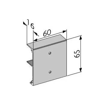 Nábytkové kování OPK EUROPE SPACESHIP 80 W - držák dřevěného krytu horní kolejnice